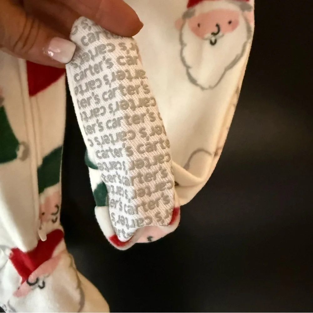 NWT Carters Christmas Santa Clause soft fleece sleeper size 12 months